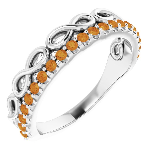 Natural Citrine Infinity-Inspired Stackable Ring