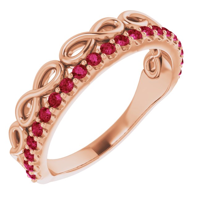 Natural Ruby Infinity-Inspired Stackable Ring