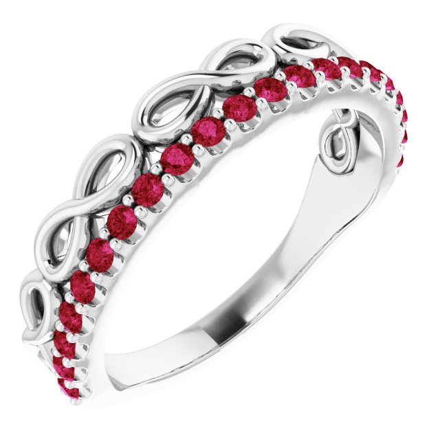 Natural Ruby Infinity-Inspired Stackable Ring