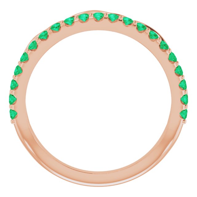 Natural Emerald Infinity-Inspired Stackable Ring