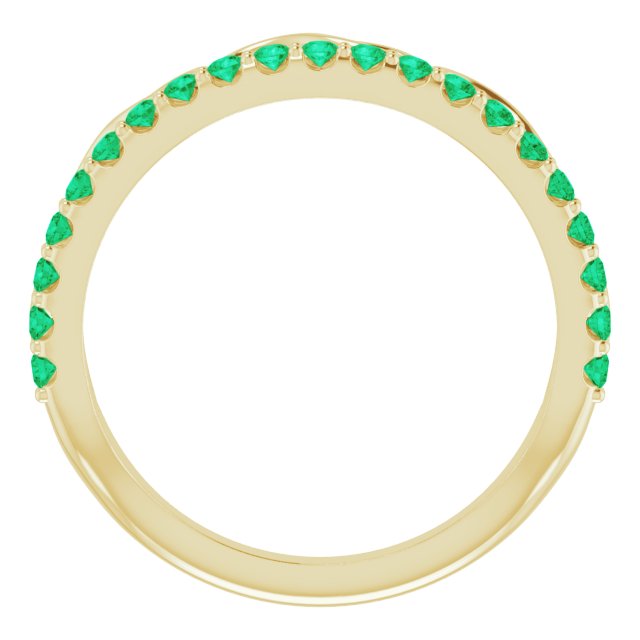 Natural Emerald Infinity-Inspired Stackable Ring
