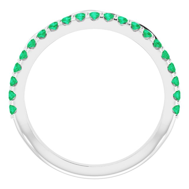 Natural Emerald Infinity-Inspired Stackable Ring