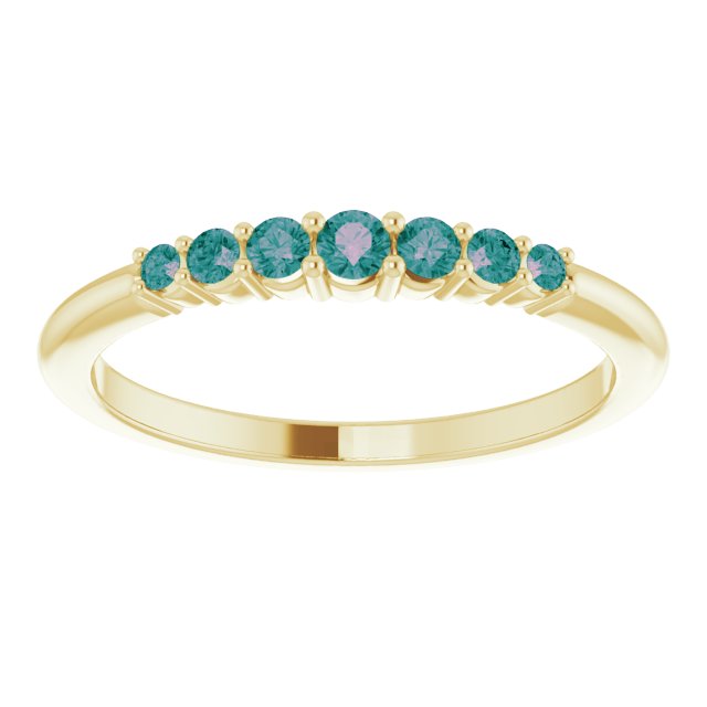Round Natural Alexandrite Stackable Ring