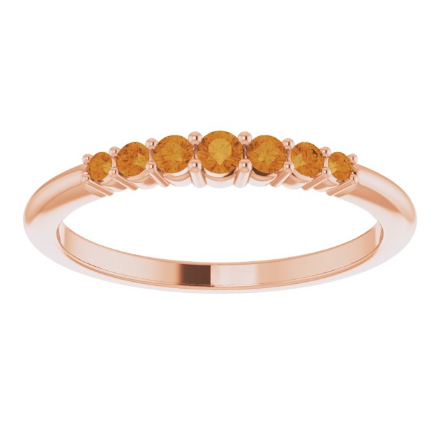 Round Natural Citrine Stackable Ring