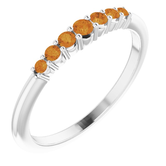 Round Natural Citrine Stackable Ring