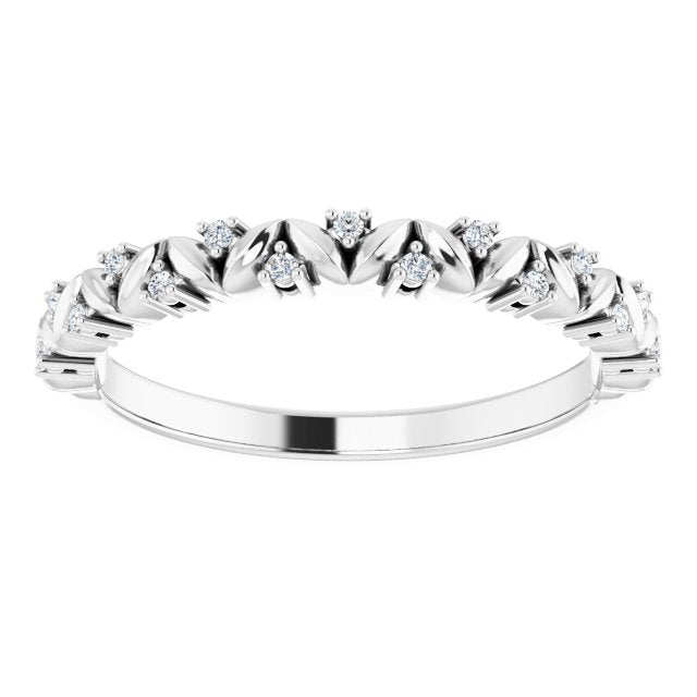 .07 CTW Diamond Leaf Stackable Ring