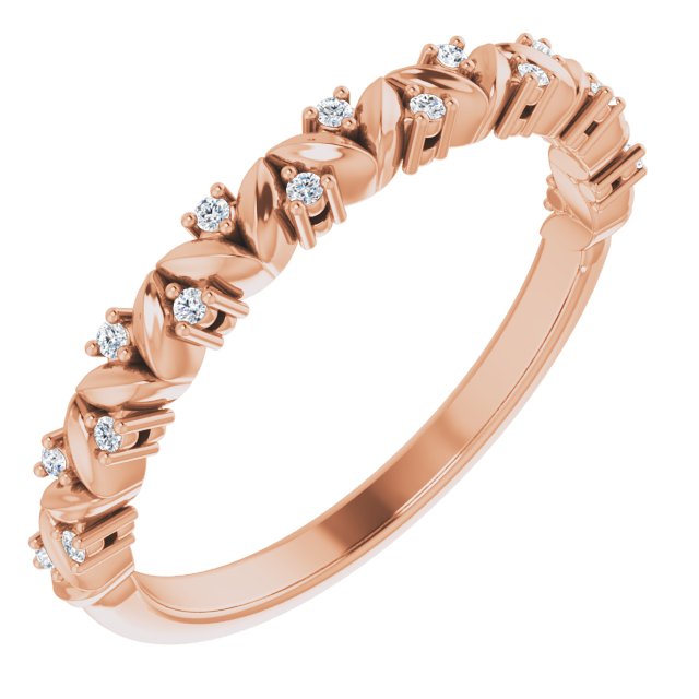 .07 CTW Diamond Leaf Stackable Ring