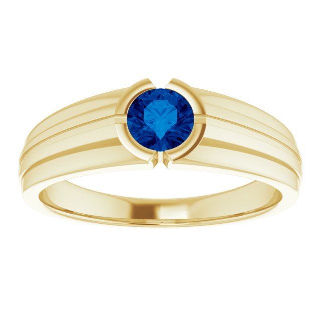 Lab-Grown Blue Sapphire Ring