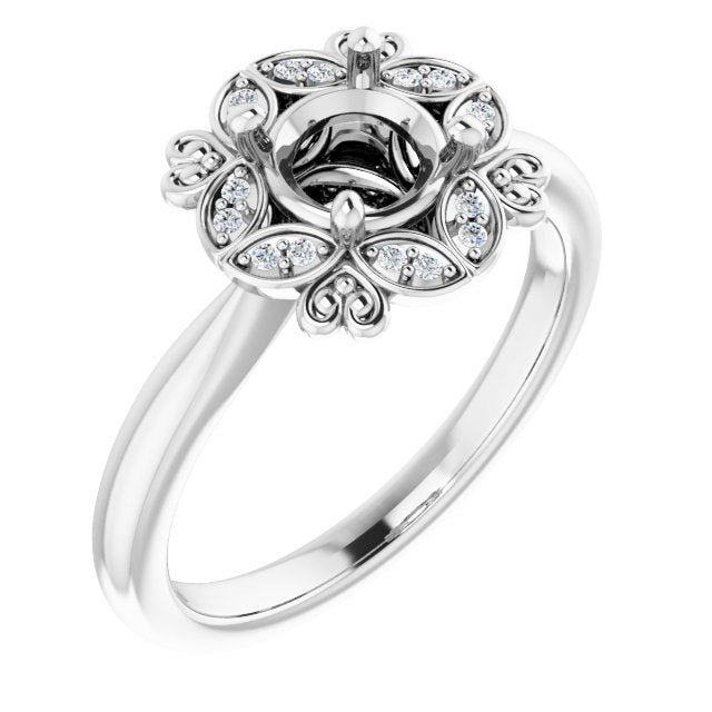 Lab-Grown Blue Sapphire & .04 CTW Natural Diamond Ring