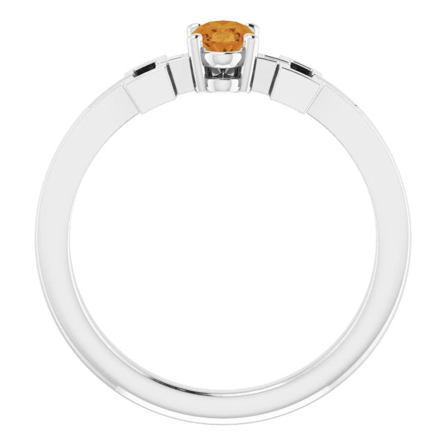 Oval Natural Citrine Youth Cross Ring