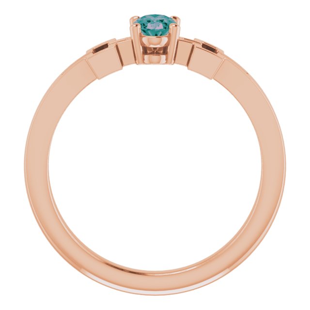 Oval Lab-Grown Alexandrite Youth Cross Ring