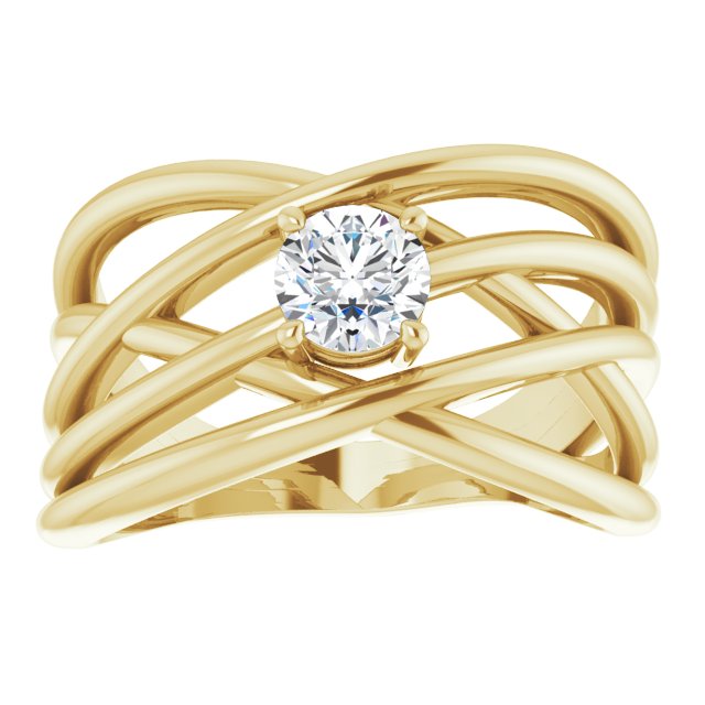 3/8 CT Natural Diamond Criss-Cross Ring