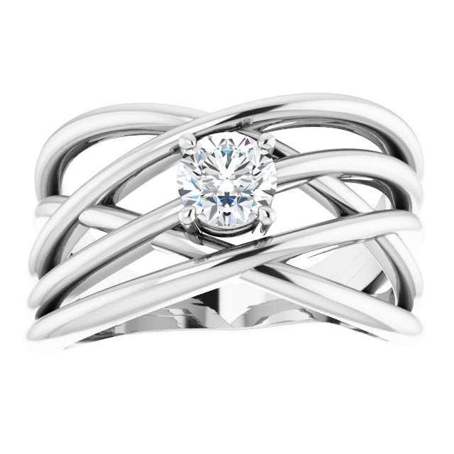 3/8 CT Natural Diamond Criss-Cross Ring