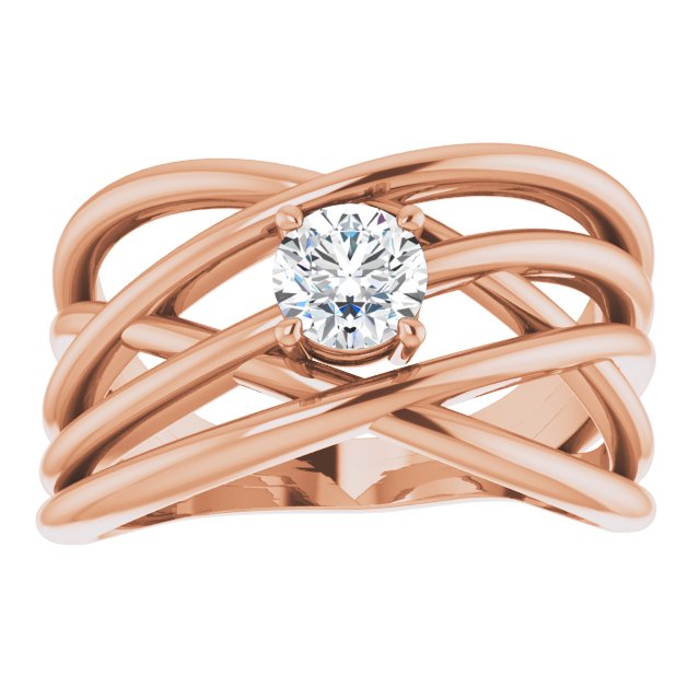 3/8 CT Natural Diamond Criss-Cross Ring