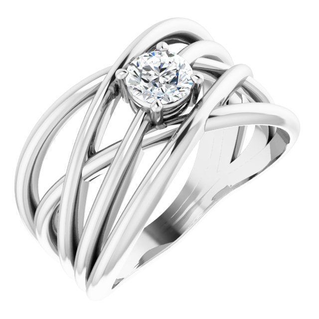 3/8 CT Natural Diamond Criss-Cross Ring