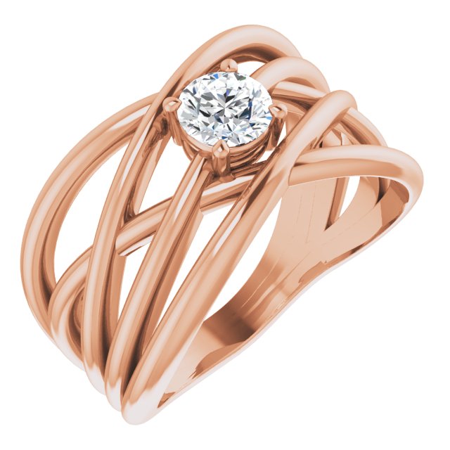 3/8 CT Natural Diamond Criss-Cross Ring