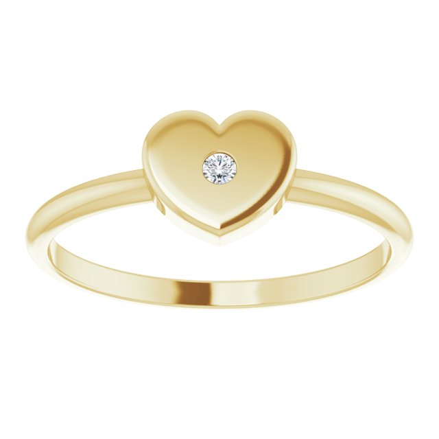 .01 CT Diamond Solitaire Heart Youth Ring