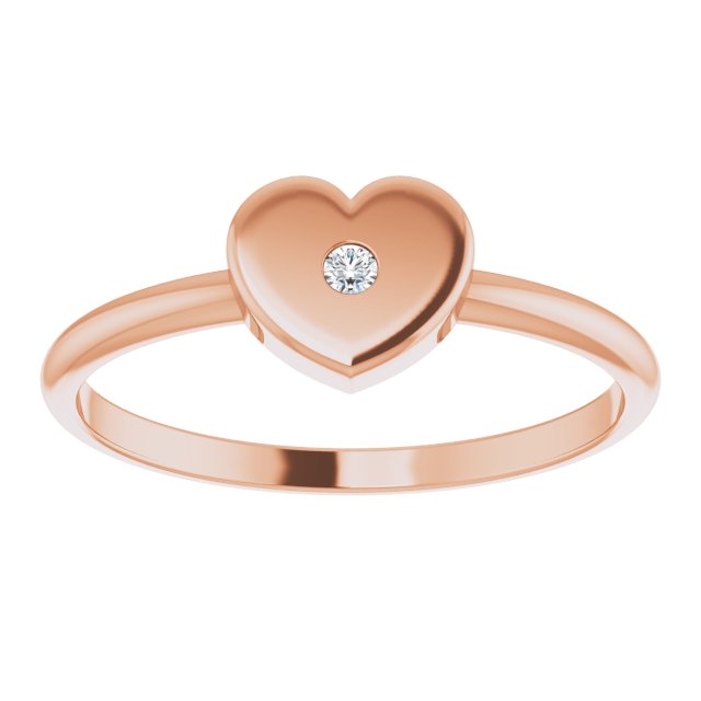 .01 CT Diamond Solitaire Heart Youth Ring