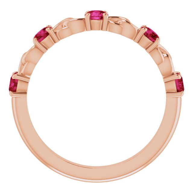 Round Natural Ruby Stackable Ring