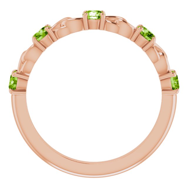 Round Natural Peridot Stackable Ring