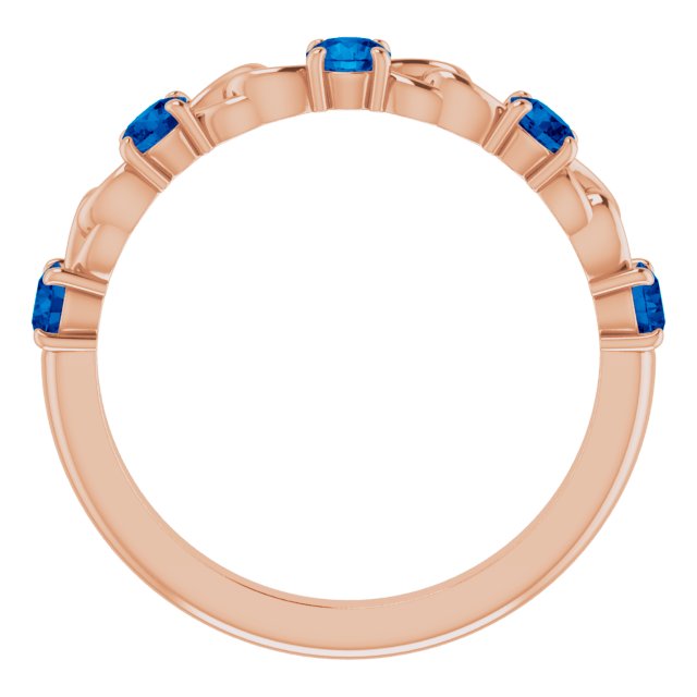 Round Natural Blue Sapphire Stackable Ring
