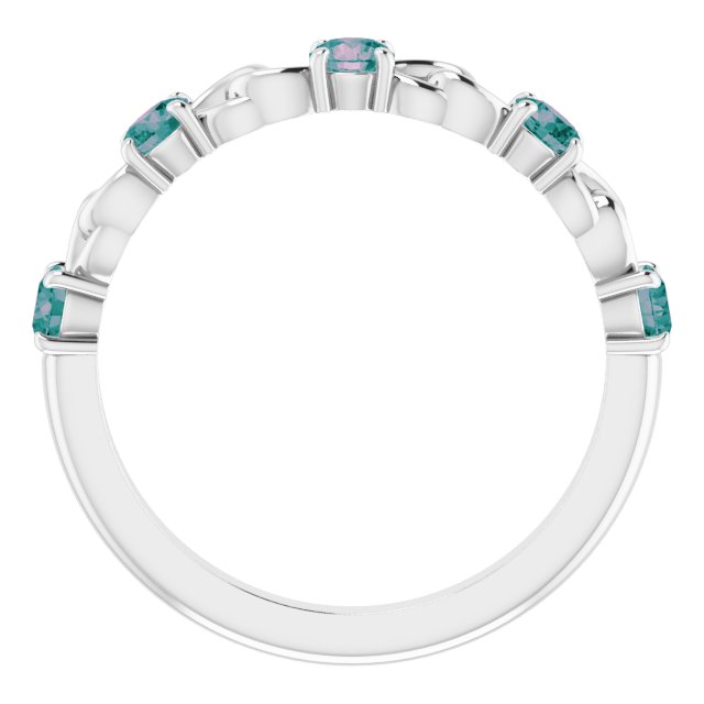 Round Lab-Grown Alexandrite Stackable Ring