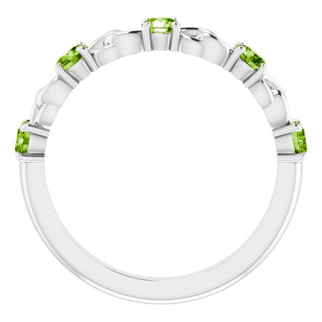 Round Natural Peridot Stackable Ring