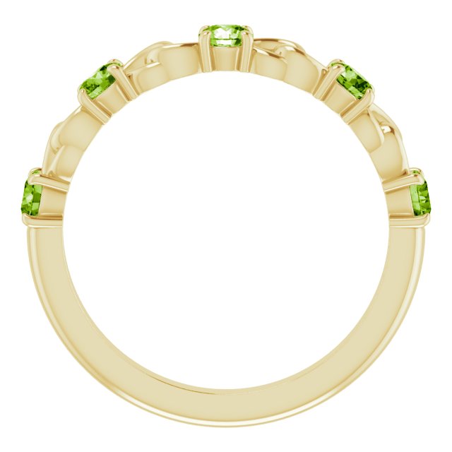 Round Natural Peridot Stackable Ring