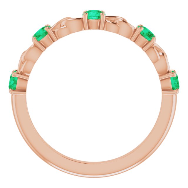 Round Lab-Grown Emerald Stackable Ring