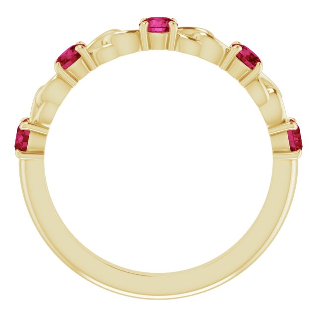 Round Natural Ruby Stackable Ring