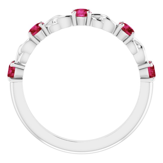 Round Natural Ruby Stackable Ring