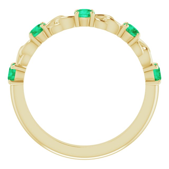 Round Lab-Grown Emerald Stackable Ring