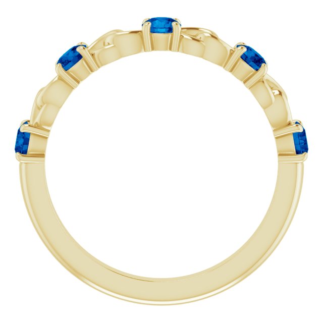 Round Lab-Grown Blue Sapphire Stackable Ring