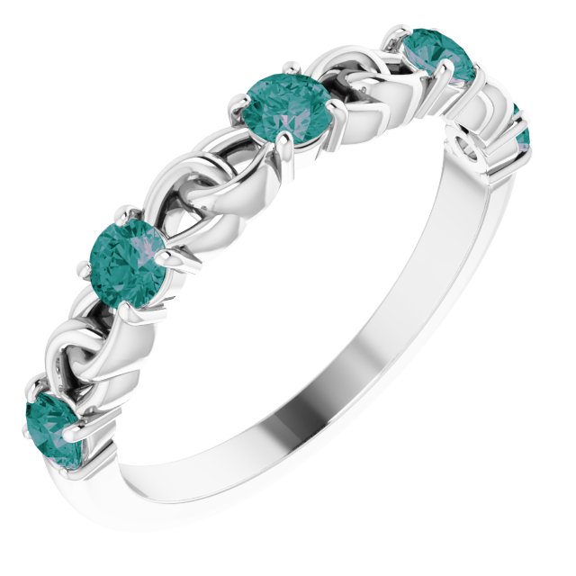 Round Lab-Grown Alexandrite Stackable Ring