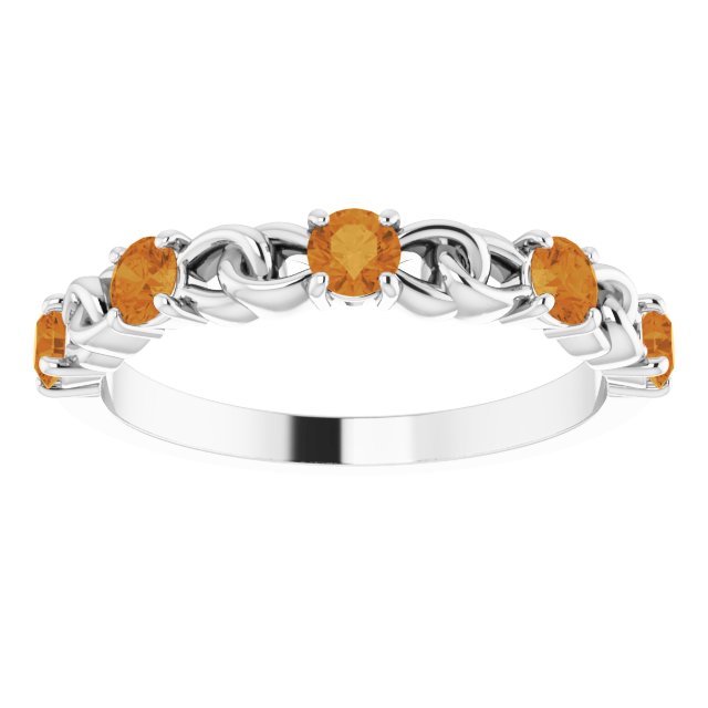 Round Natural Citrine Stackable Ring