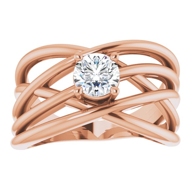 1/2 CT Natural Diamond Criss-Cross Ring