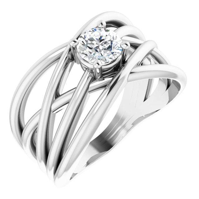 1/2 CT Natural Diamond Criss-Cross Ring
