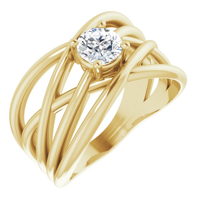 1/2 CT Natural Diamond Criss-Cross Ring
