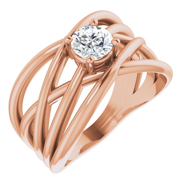 1/2 CT Natural Diamond Criss-Cross Ring