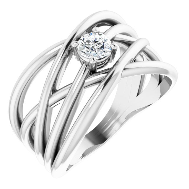 1/4 CT Natural Diamond Criss-Cross Ring