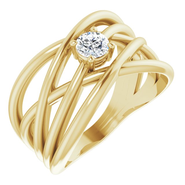 1/4 CT Natural Diamond Criss-Cross Ring