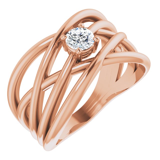 1/4 CT Natural Diamond Criss-Cross Ring