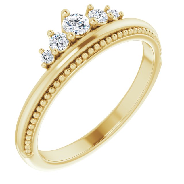 1/5 CTW Diamond Stackable Crown Ring