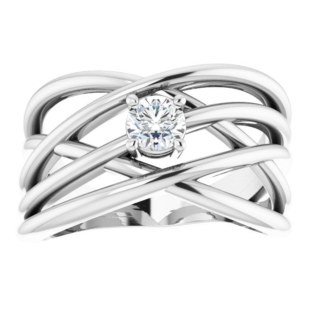 1/4 CT Natural Diamond Criss-Cross Ring