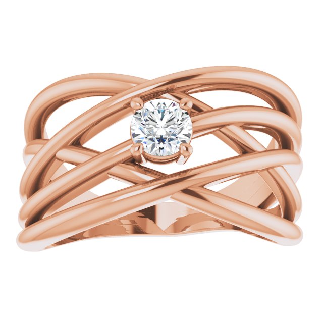 1/4 CT Natural Diamond Criss-Cross Ring