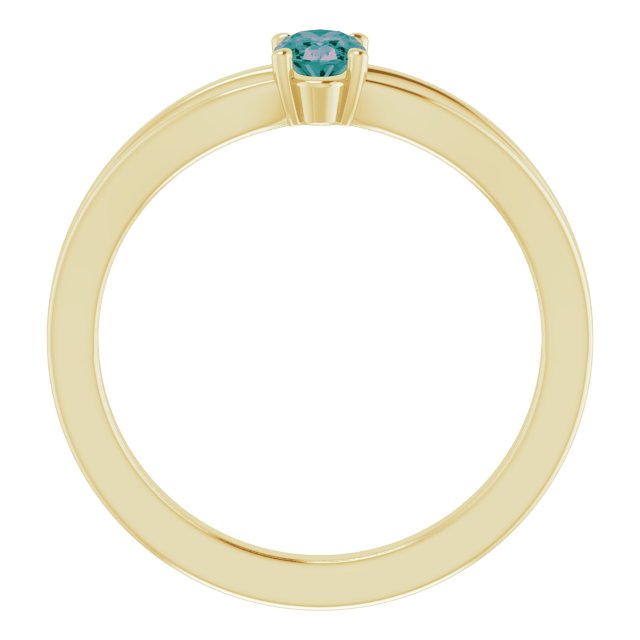 Oval Lab-Grown Alexandrite Youth Solitaire Ring