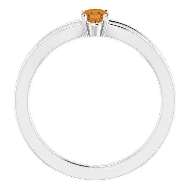 Oval Natural Citrine Youth Solitaire Ring