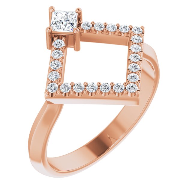 Square 1/3 CTW Natural Diamond Geometric Ring