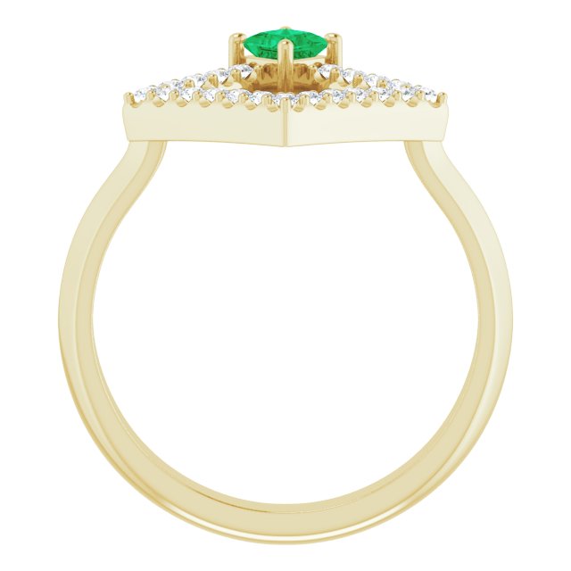 Square Natural Emerald & 1/5 CTW Natural Diamond Geometric Ring
