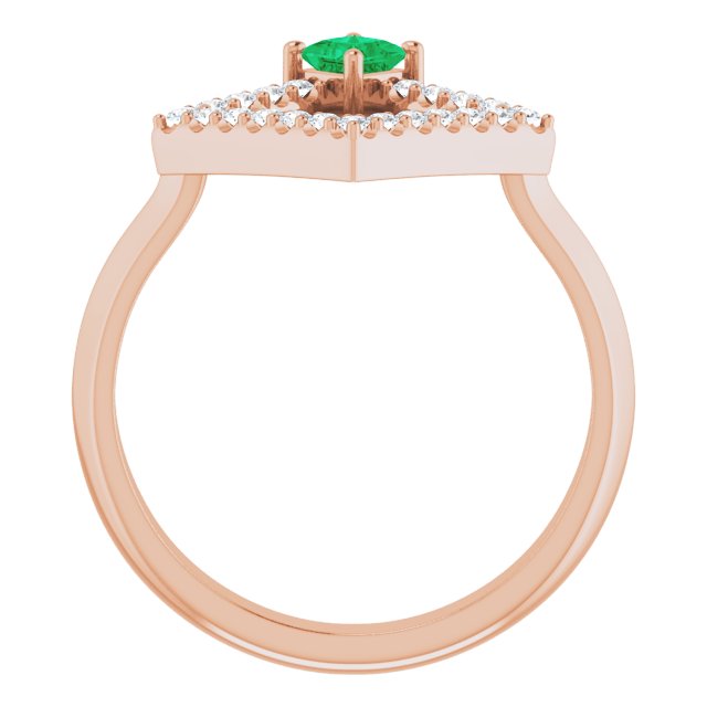Square Natural Emerald & 1/5 CTW Natural Diamond Geometric Ring